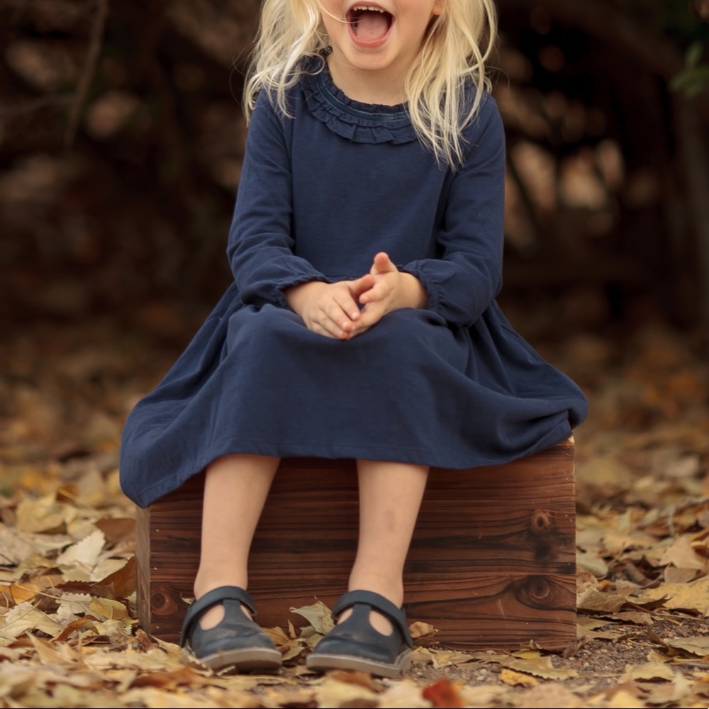 Mini boden dress, Navy blue, size 3-4,